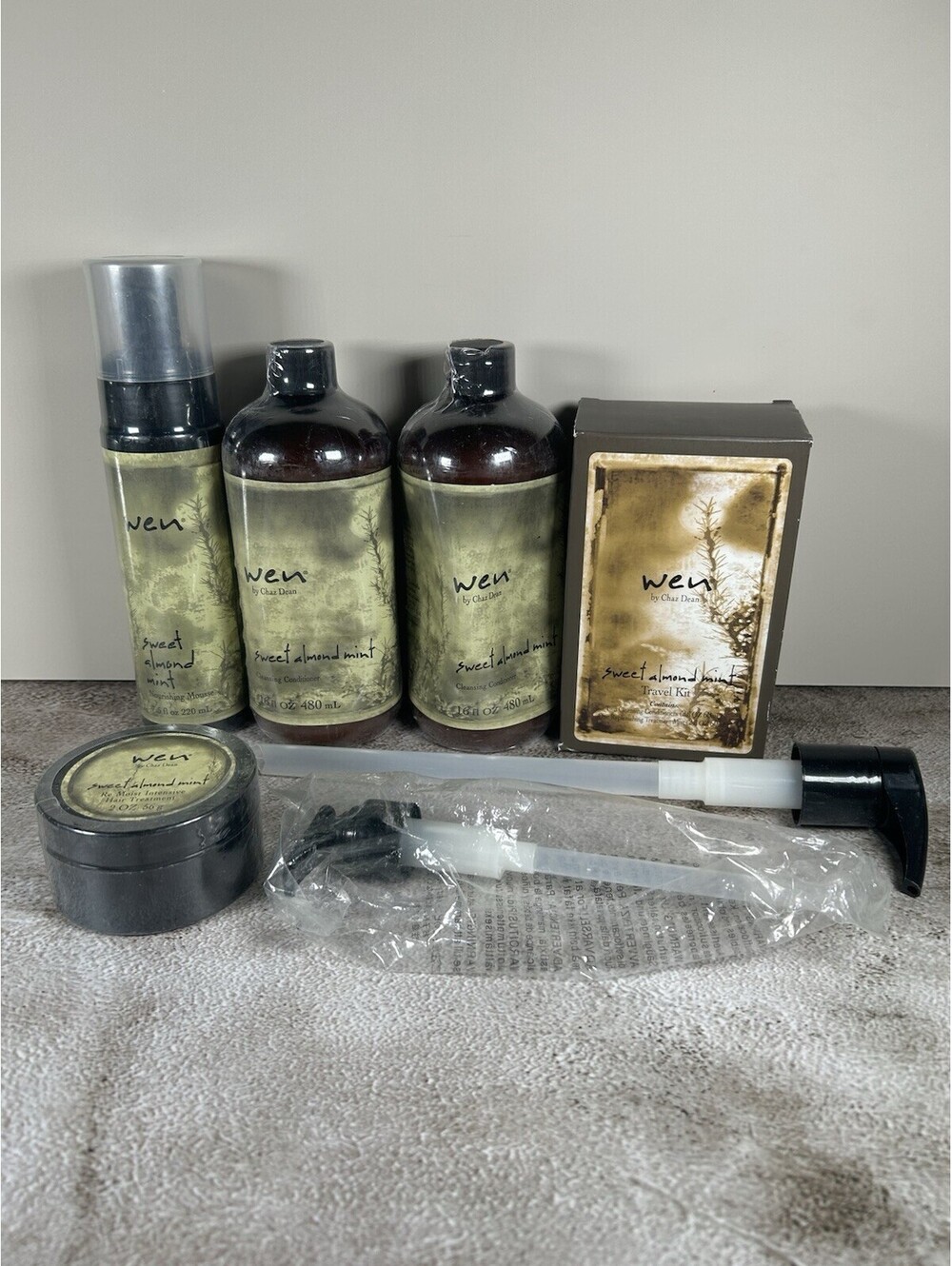 Wen Sweet Almond Mint Lot of 5 Cleansing Conditioner, Mousse, Hair treatment New